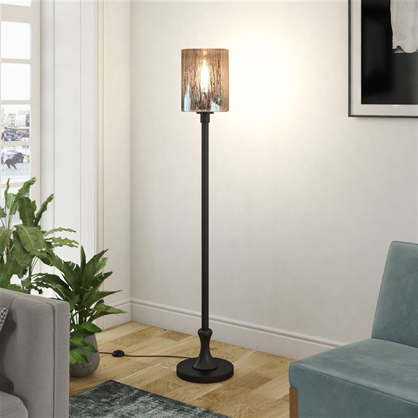 Hailey Home Numit 68-in H Black Floor Lamp w/ Mercury Glass Shade