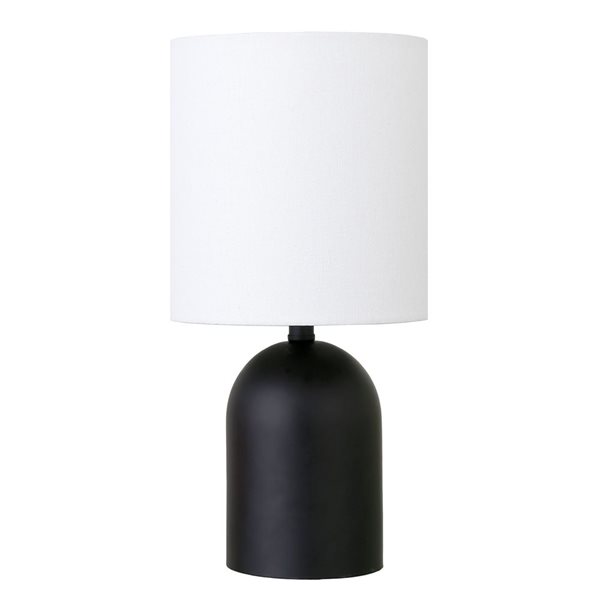 Hailey Home Talbot 13.25-in H Black Mini Lamp w/ White Fabric Shade