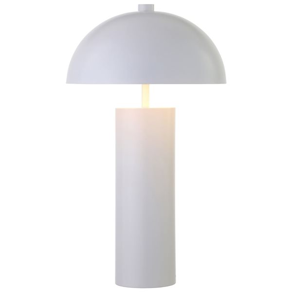 Lampe de table York de Hailey Home 27 po h. fini blanc mat avec abat-jour en métal