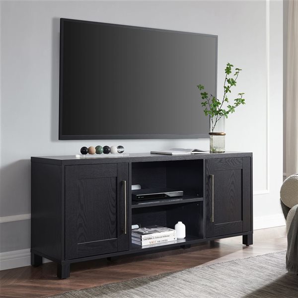 Hailey Home Chabot Black Grain TV Stand for TVs up to 65-in