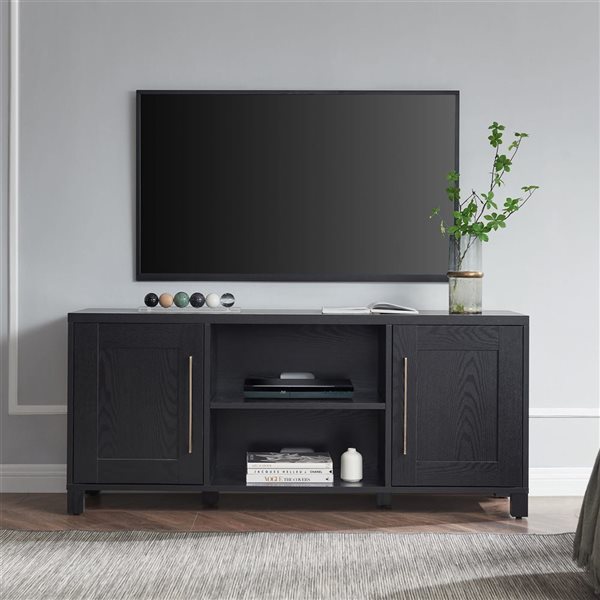 Hailey Home Chabot Black Grain TV Stand for TVs up to 65-in