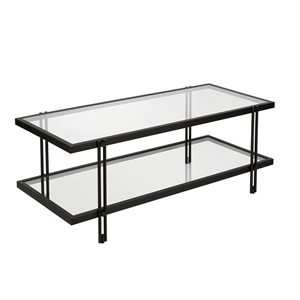 Hailey Home Inez Black Glass Coffee Table