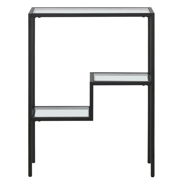 Hailey Home Lovett 22-in W Blackened Bronze Metal Modern Console Table w/ Glass Shelves