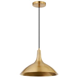 Luminaire suspendu Barton Hailey Home 14 po l. laiton avec abat-jour en métal