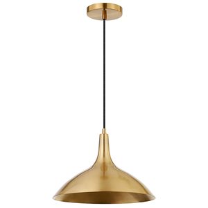 Hailey Home Barton 14-in W Brass Pendant Ceiling Light w/ Metal Shade