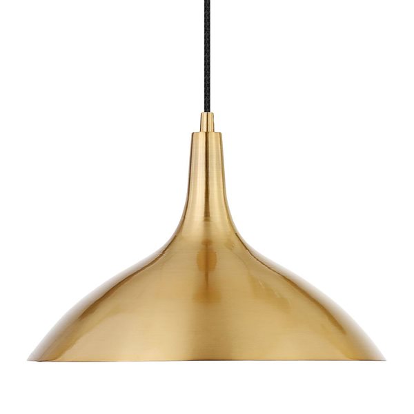 Hailey Home Barton 14-in W Brass Pendant Ceiling Light w/ Metal Shade