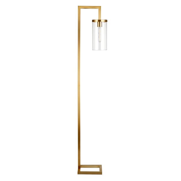 Hailey Home Malva 67-in H Brass Floor Lamp w/ Clear Glass Shade