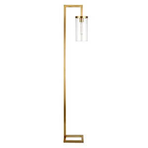 Hailey Home Malva 67-in H Brass Floor Lamp w/ Clear Glass Shade