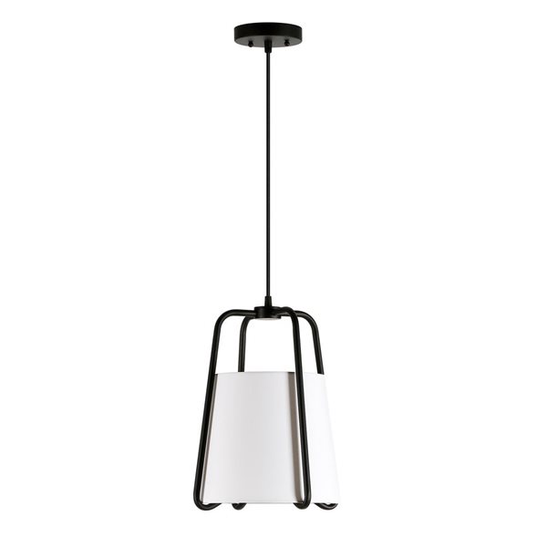 Hailey Home Marduk 11-in W Black Pendant Ceiling Light w/ Fabric Shade