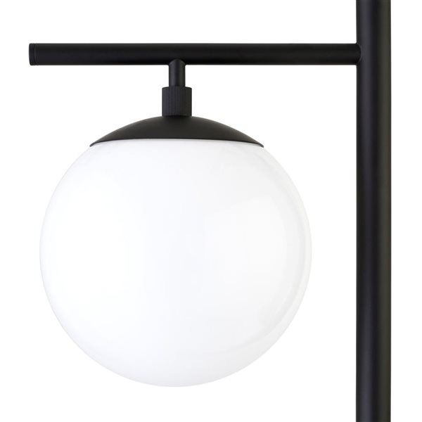 Hailey Home Pyrus 70.5-in H Black 2-Light Floor Lamp w/ White Glass Shades