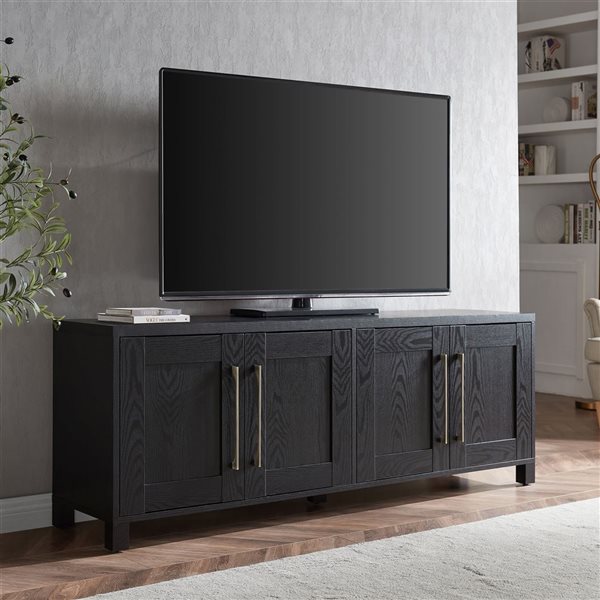 Hailey Home Chabot Black Grain TV Stand for TVs up to 75-in