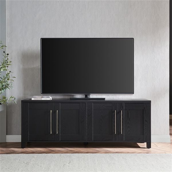 Hailey Home Chabot Black Grain TV Stand for TVs up to 75-in