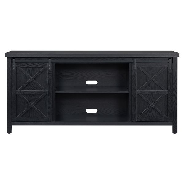 Hailey Home Elmwood Black Grain TV Stand for TVs up to 75-in