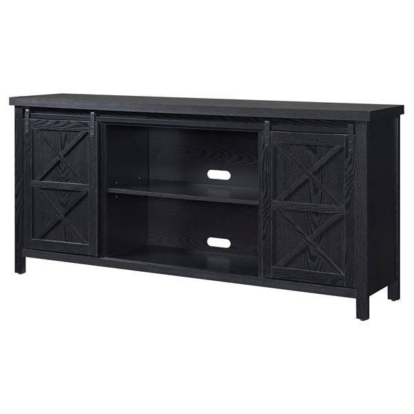 Hailey Home Elmwood Black Grain TV Stand for TVs up to 75-in