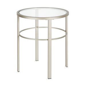 Hailey Home Gaia Nickel Glass Round End Table