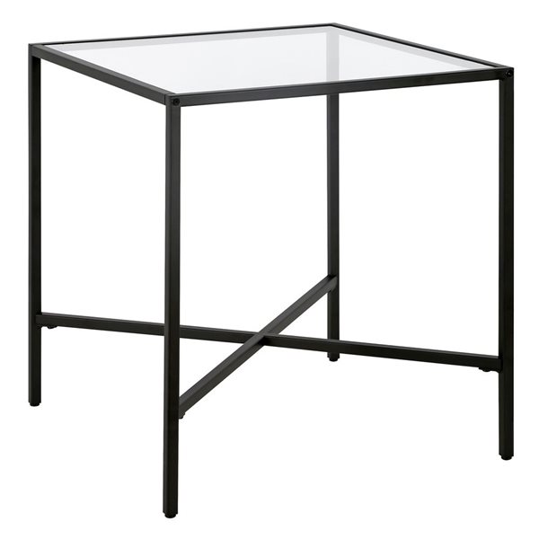 Hailey Home Henley Black Glass Square End Table