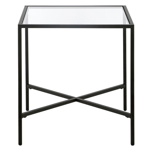 Hailey Home Henley Black Glass Square End Table