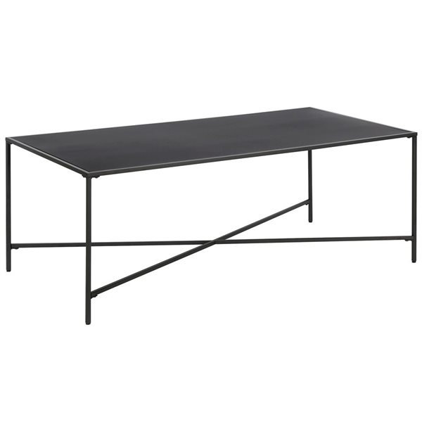 Table basse Henley de Hailey Home noir avec surface en métal