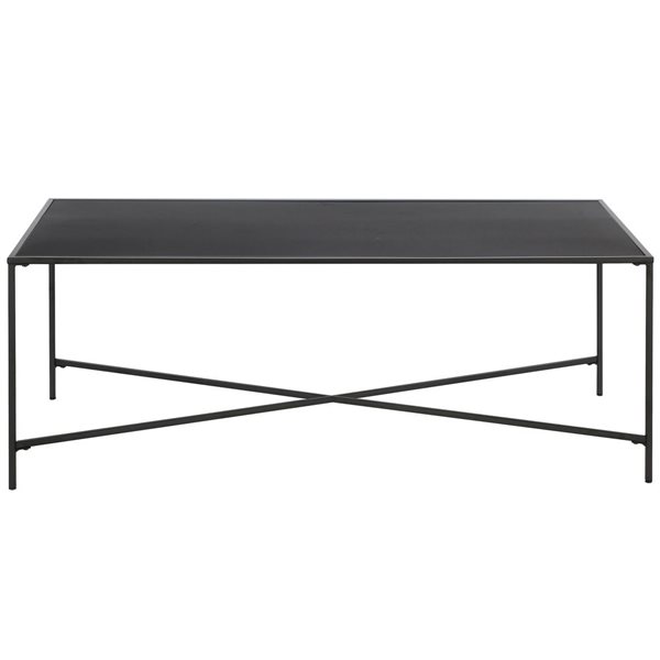 Table basse Henley de Hailey Home noir avec surface en métal