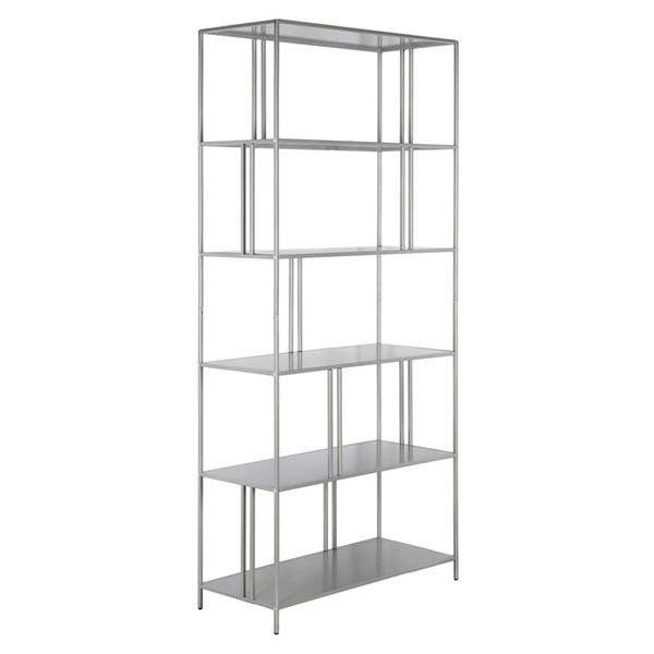 Hailey Home Cortland Silver Metal 5-Shelf Bookcase