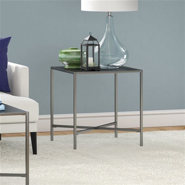 Hailey Home Henley Grey Metal Square End Table