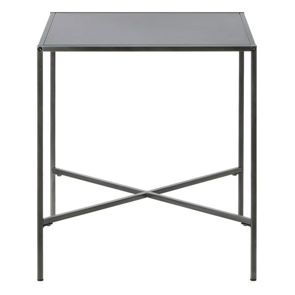 Hailey Home Henley Grey Metal Square End Table