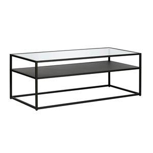 Hailey Home Ada Black Glass Coffee Table