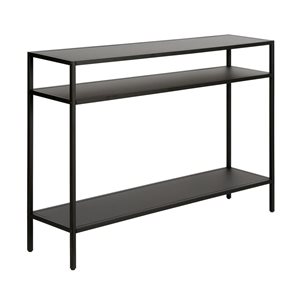 Hailey Home Ricardo 42-in W 3-Tier Blackened Bronze Metal Modern Console Table w/ Metal Shelves