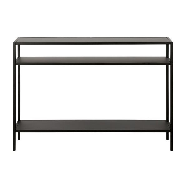 Hailey Home Ricardo 42-in W 3-Tier Blackened Bronze Metal Modern Console Table w/ Metal Shelves