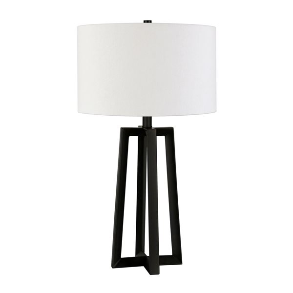 Lampe de table Helena de Hailey Home 24,5 po h. métal bronze noirci avec abat-jour en tissu blanc