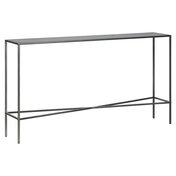 Hailey Home Henley 55 W x 30-in H Gunmetal Grey Metal Industrial Console Table w/ Metal Top