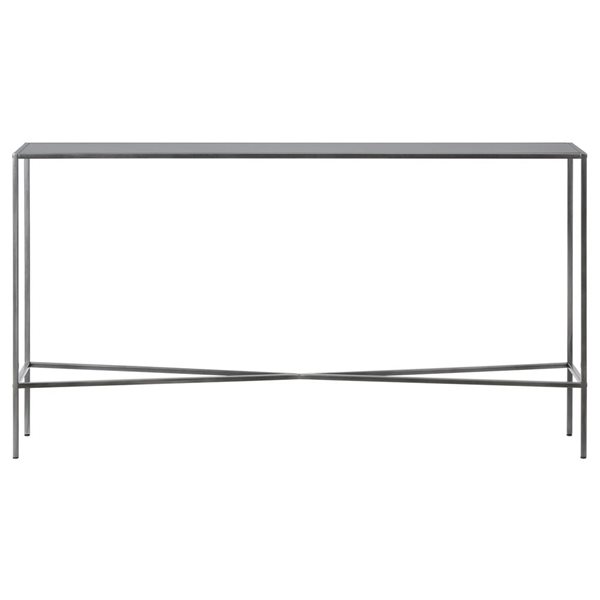 Hailey Home Henley 55 W x 30-in H Gunmetal Grey Metal Industrial Console Table w/ Metal Top