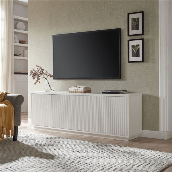 Hailey Home Hanson White TV Stand for TVs up to 75-in