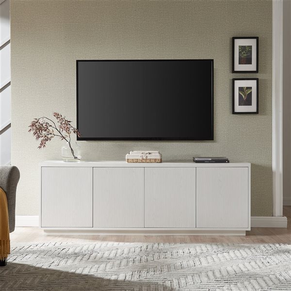 Hailey Home Hanson White TV Stand for TVs up to 75-in