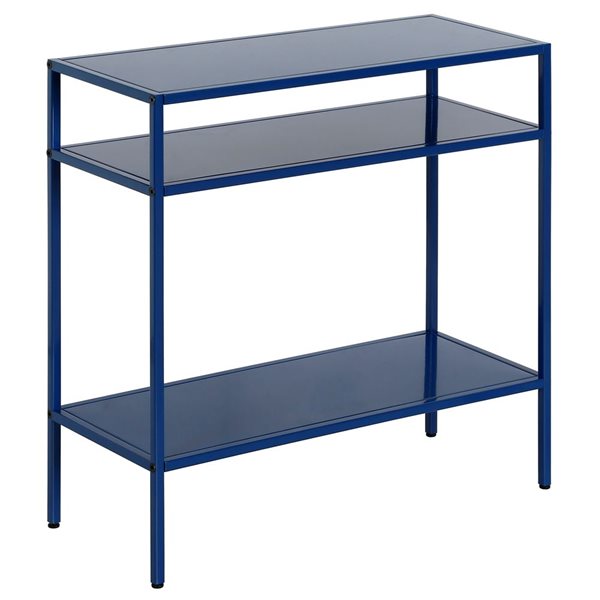 Hailey Home Ricardo Blue Metal Rectangular Round End Table