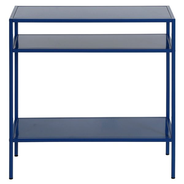 Hailey Home Ricardo Blue Metal Rectangular Round End Table