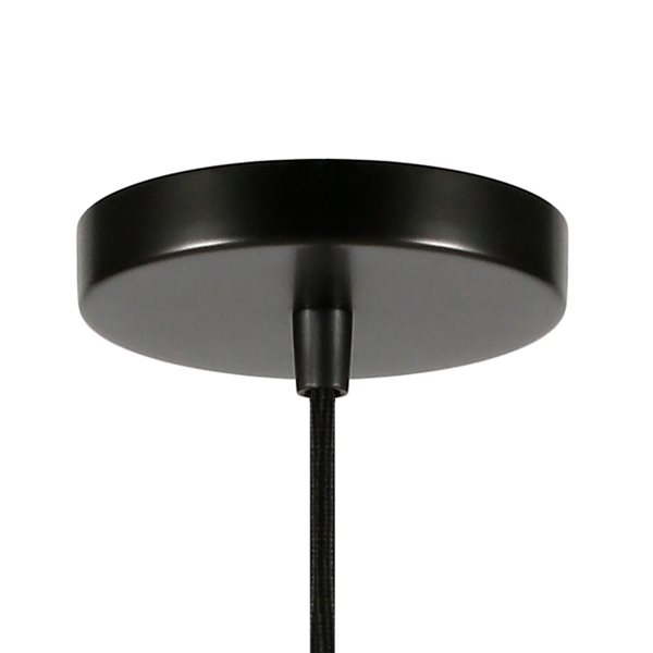 Luminaire suspendu Zeno Hailey Home 8,5 po l. acier noir avec abat-jour en métal