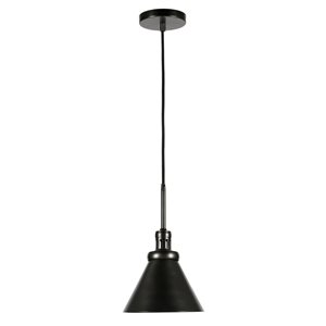 Luminaire suspendu Zeno Hailey Home 8,5 po l. acier noir avec abat-jour en métal