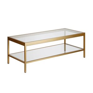 Table basse Alexis de Hailey Home laiton avec surface en verre