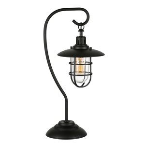 Lampe de table nautique Bay de Hailey Home 22 po h. métal bronze noirci avec abat-jour en métal et verre clair