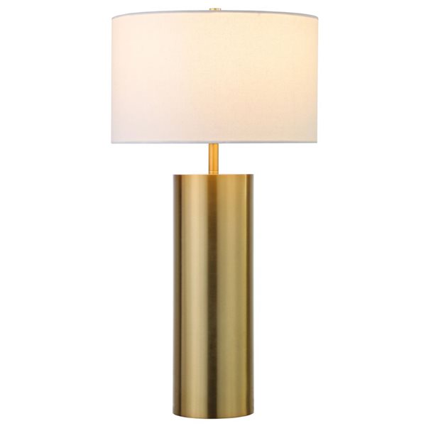 Hailey Home York 29.5-in H Brass Table Lamp with Fabric Shade