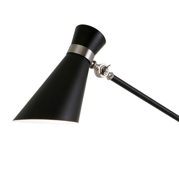 Hailey Home Rex 30-in H Black/Brushed Nickel Metal Table Lamp