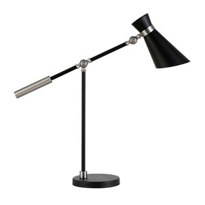 Hailey Home Rex 30-in H Black/Brushed Nickel Metal Table Lamp