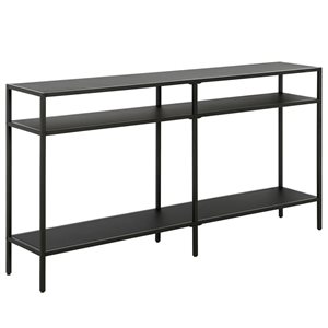 Hailey Home Sivil 55-in W 3-Tier Blackened Bronze Metal Modern Console Table w/ Metal Shelves