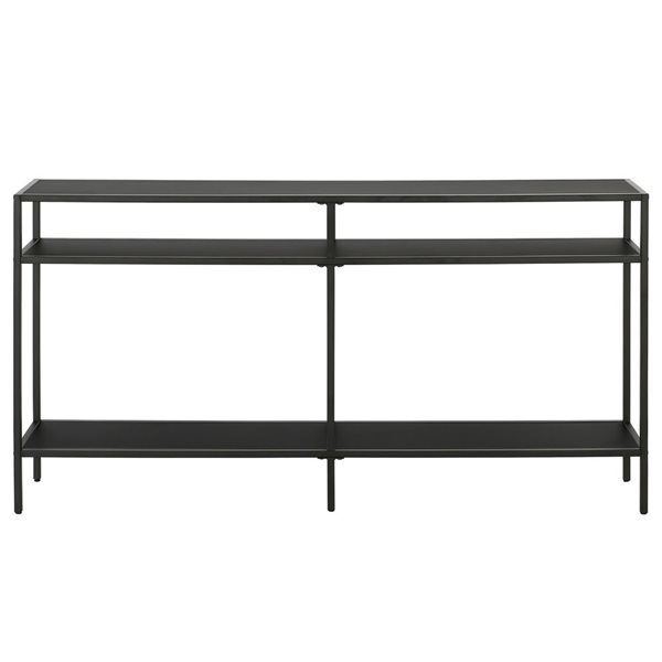 Hailey Home Sivil 55-in W 3-Tier Blackened Bronze Metal Modern Console Table w/ Metal Shelves