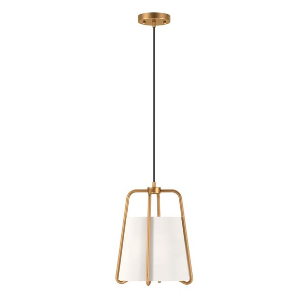 Hailey Home Marduk 11-in W Brass Pendant Ceiling Light w/ Fabric Shade