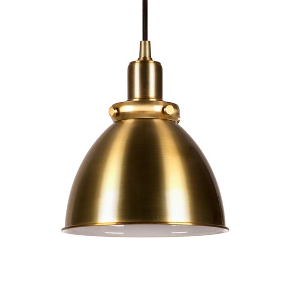 Hailey Home Madison 8-in W Brass Pendant Ceiling Light w/ Metal Shade