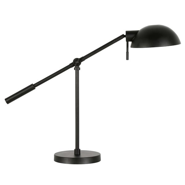 Hailey Home Dexter 23.25-in H Blackened Bronze Metal Boom-Style Arm Table Lamp