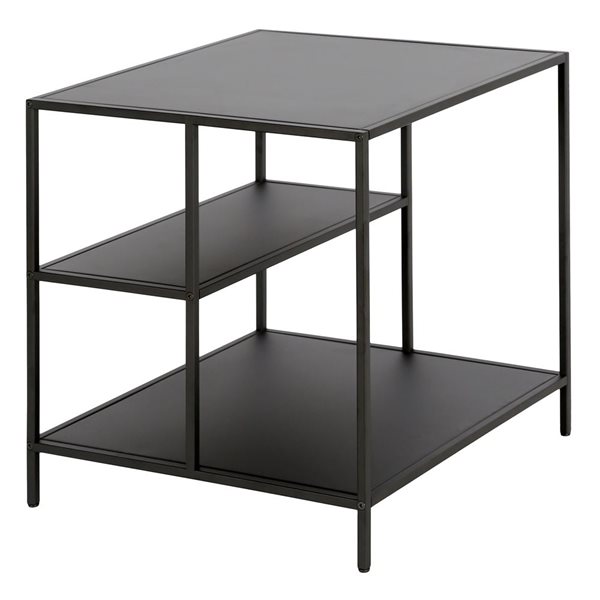 Hailey Home Winthrop Black Metal Square End Table