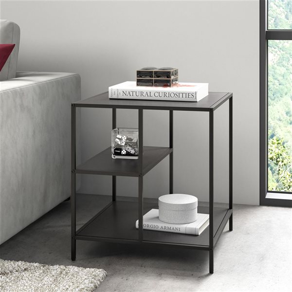 Hailey Home Winthrop Black Metal Square End Table